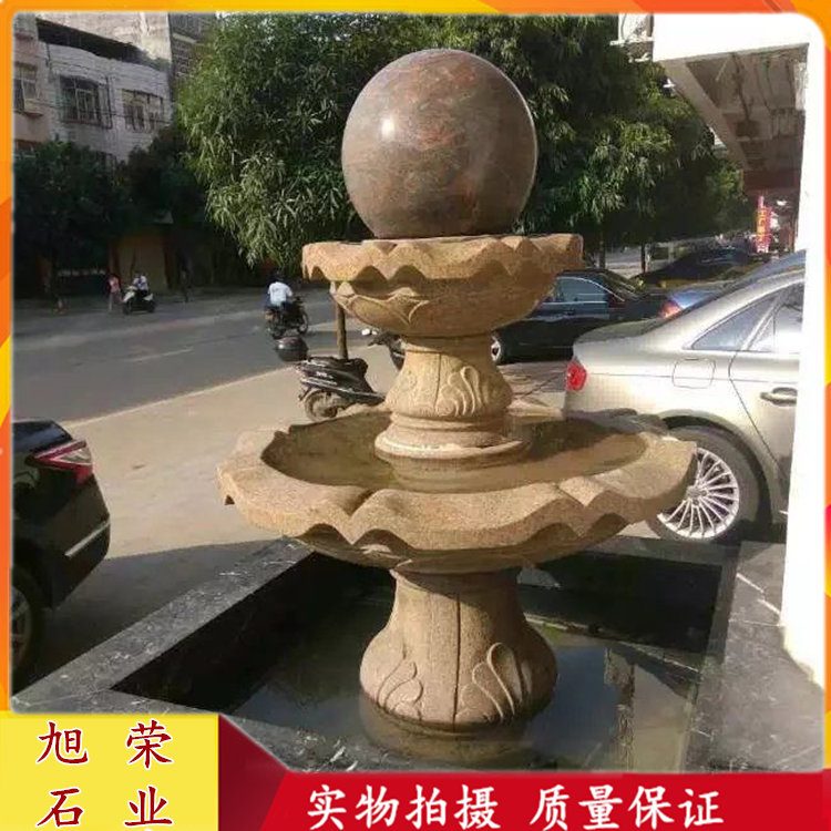 供應石雕*球水缽 別墅庭院石材水缽 現(xiàn)代水景噴泉雕塑