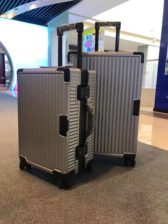 拉桿箱金屬旅行箱萬向輪商務登機箱20寸航空拉桿箱