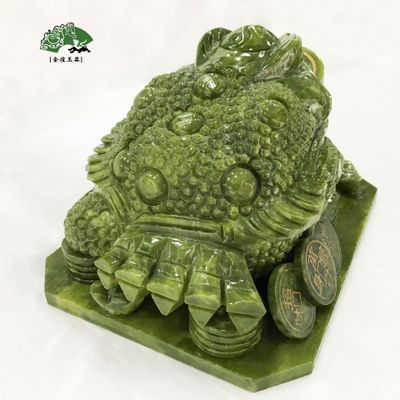 玉石金蟾玉器擺件用品收銀臺(tái)辦公室擺件財(cái)源滾滾一件代發(fā)