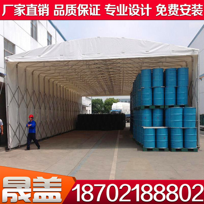 定做膜結(jié)構(gòu)推拉篷 承建工廠倉庫活動推拉棚 大型手動折疊推拉雨蓬