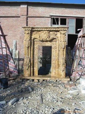 供應(yīng)壁爐 黃色壁爐 大理石壁爐 埃及米黃大壁爐