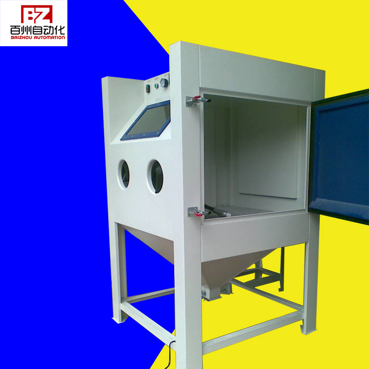 噴砂機(jī)生產(chǎn)廠家供應(yīng) 手動模具噴砂機(jī)無塵箱式帶推車轉(zhuǎn)盤模具噴砂機(jī)