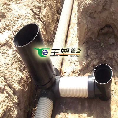 工程沉泥雨水直通井座 塑料波紋污水井檢查井 黑色塑料檢查井