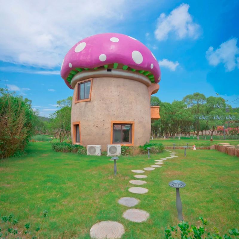 玻璃鋼雕塑仿真蘑菇亭座椅雕塑戶外廣場景觀定制玻璃鋼 仿真蘑菇雕塑