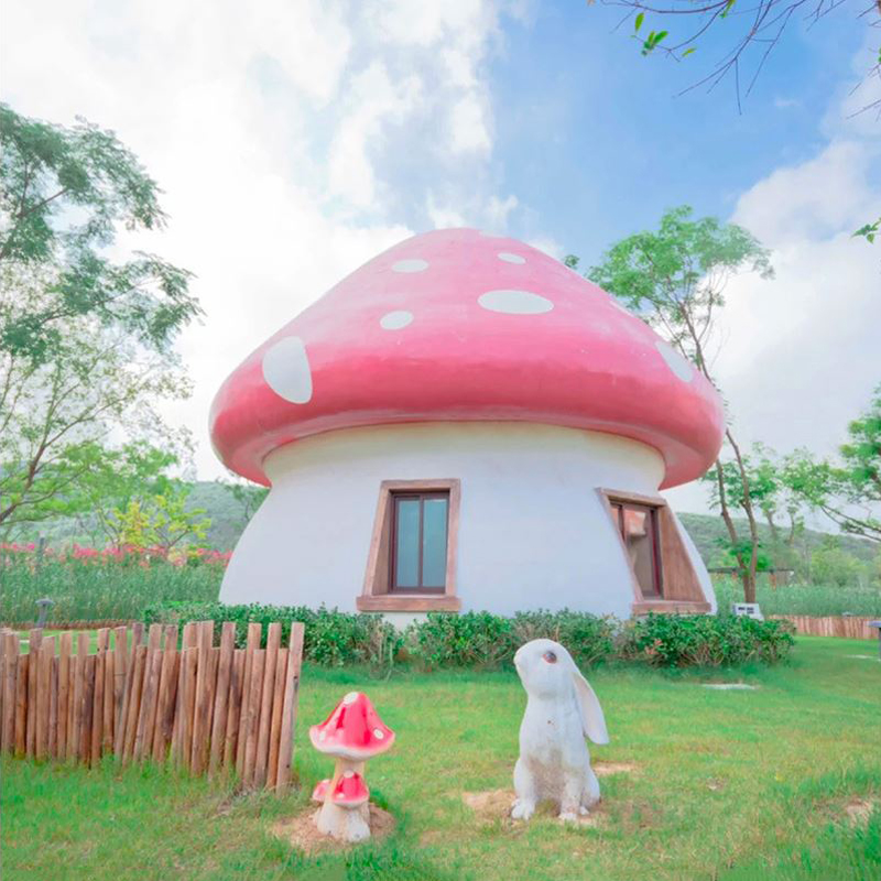 玻璃鋼雕塑仿真蘑菇亭座椅雕塑戶外廣場景觀定制玻璃鋼 仿真蘑菇雕塑