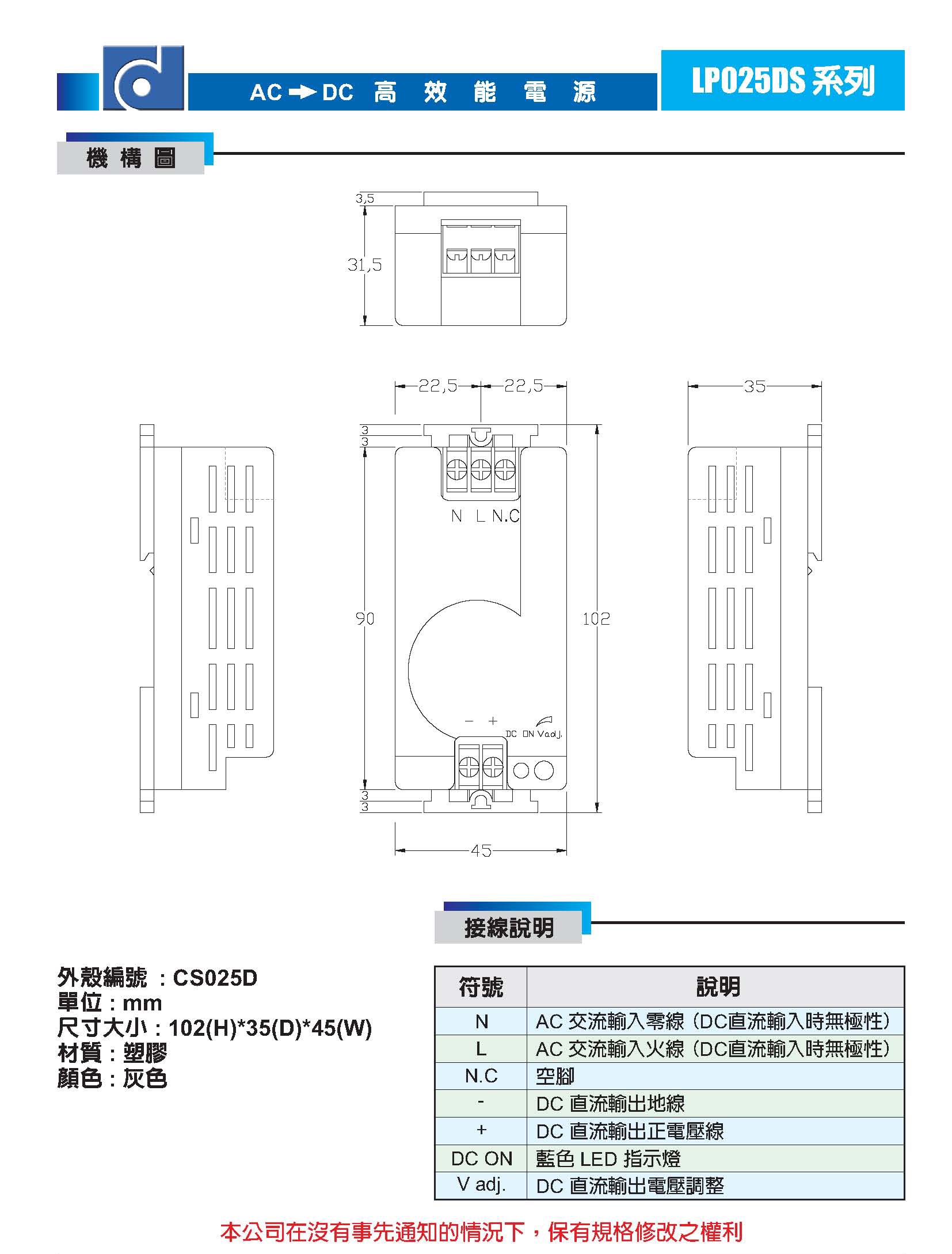 AC-DC昂鼎12V2A25W導(dǎo)軌式開關(guān)電源LP1025D-12S過認(rèn)證