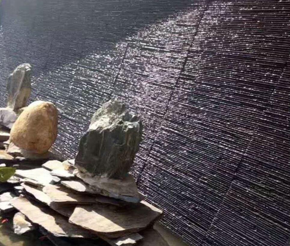 水幕黑色流水板園林文化石水幕電視酒店背景墻別墅外墻磚