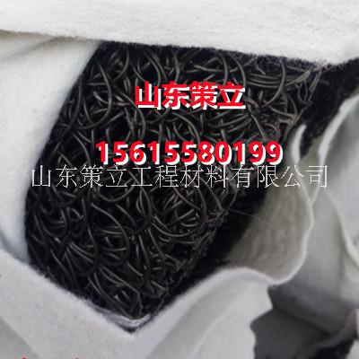 黑色塑料盲溝亂絲土工布包裹塑料盲溝 土工布包裹塑料盲溝公路路基加固用排水盲溝