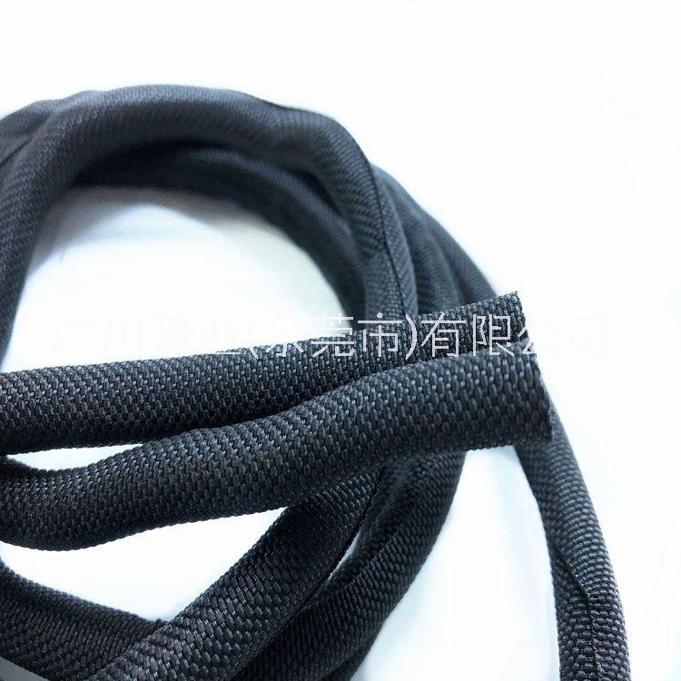 廠家開口自卷管黑色阻燃自卷式編織套管線束保護(hù)管汽車線束包線管 阻燃開口自卷式紡織套管