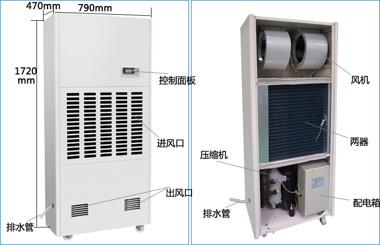 倉庫可移動(dòng)除濕機(jī)除濕器東井抽濕機(jī)車間地下車庫廠家DJ-2481E