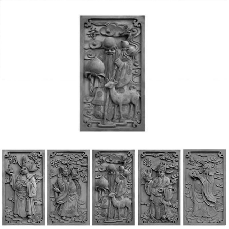 福祿壽喜財(cái)磚雕