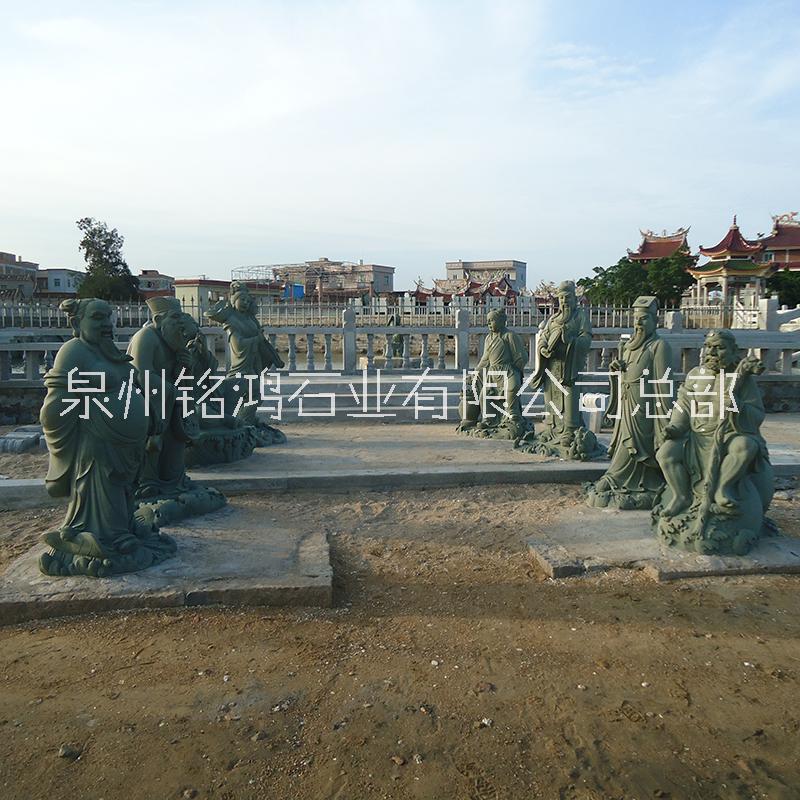 花崗巖八仙雕塑 戶外廣場(chǎng)景觀雕塑八仙過(guò)海石雕擺件