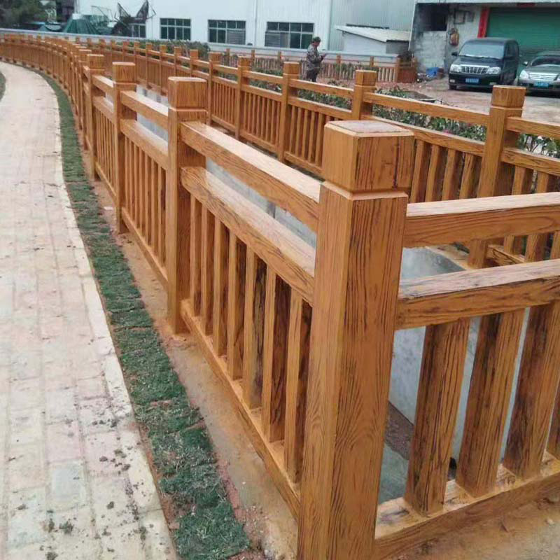 湖南水泥欄桿混凝土河道橋梁仿木紋護(hù)欄圍欄河道橋梁公園河邊柵欄戶外圍欄