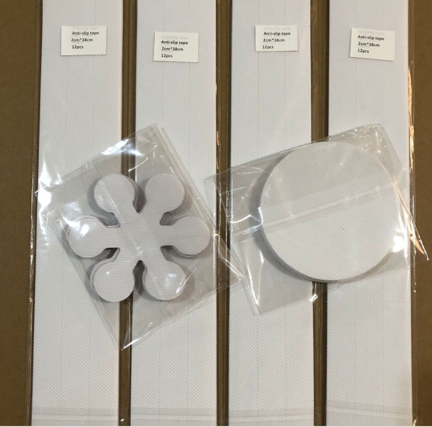 透明（可訂彩色）直徑10cm圓形浴室防滑貼，橡膠PEVA親膚耐磨防水