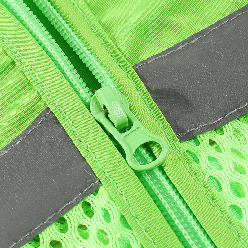 KM21029   兩口袋網(wǎng)布反光條馬甲2021新款工作馬甲文化衫定制logo印刷熱印燙畫絲網(wǎng)印定制