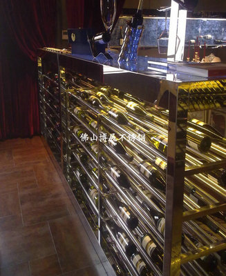 會所酒店KTV不銹鋼紅酒架、紅酒柜可定制