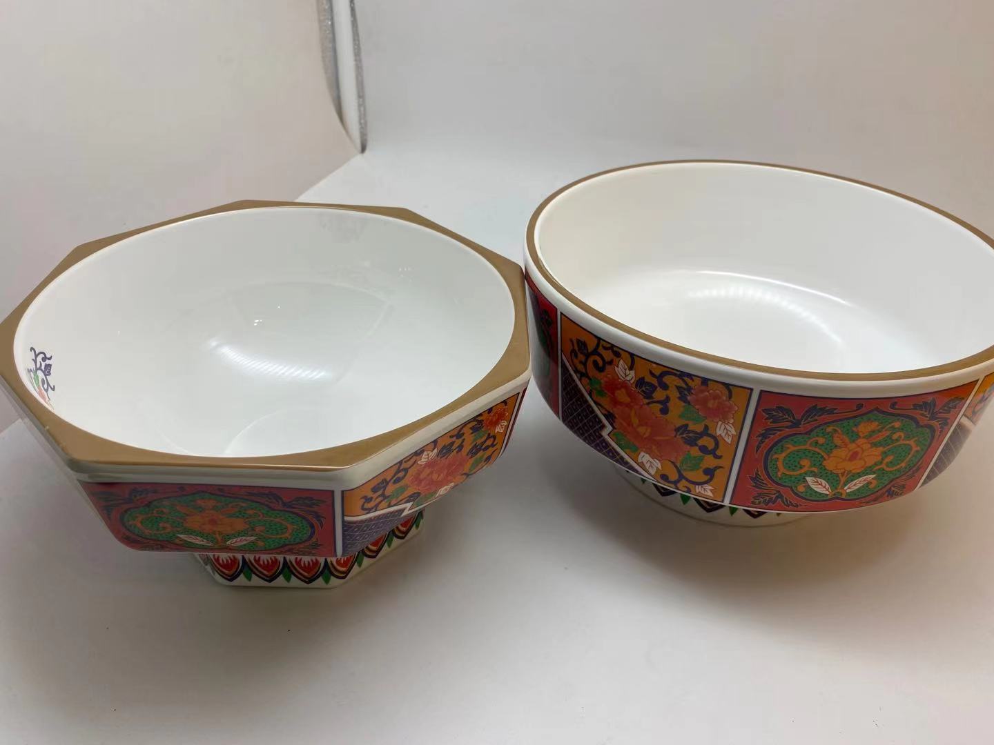 上海壹粵密胺特色面碗餐具，日式多邊形創(chuàng)意拉面碗定制
