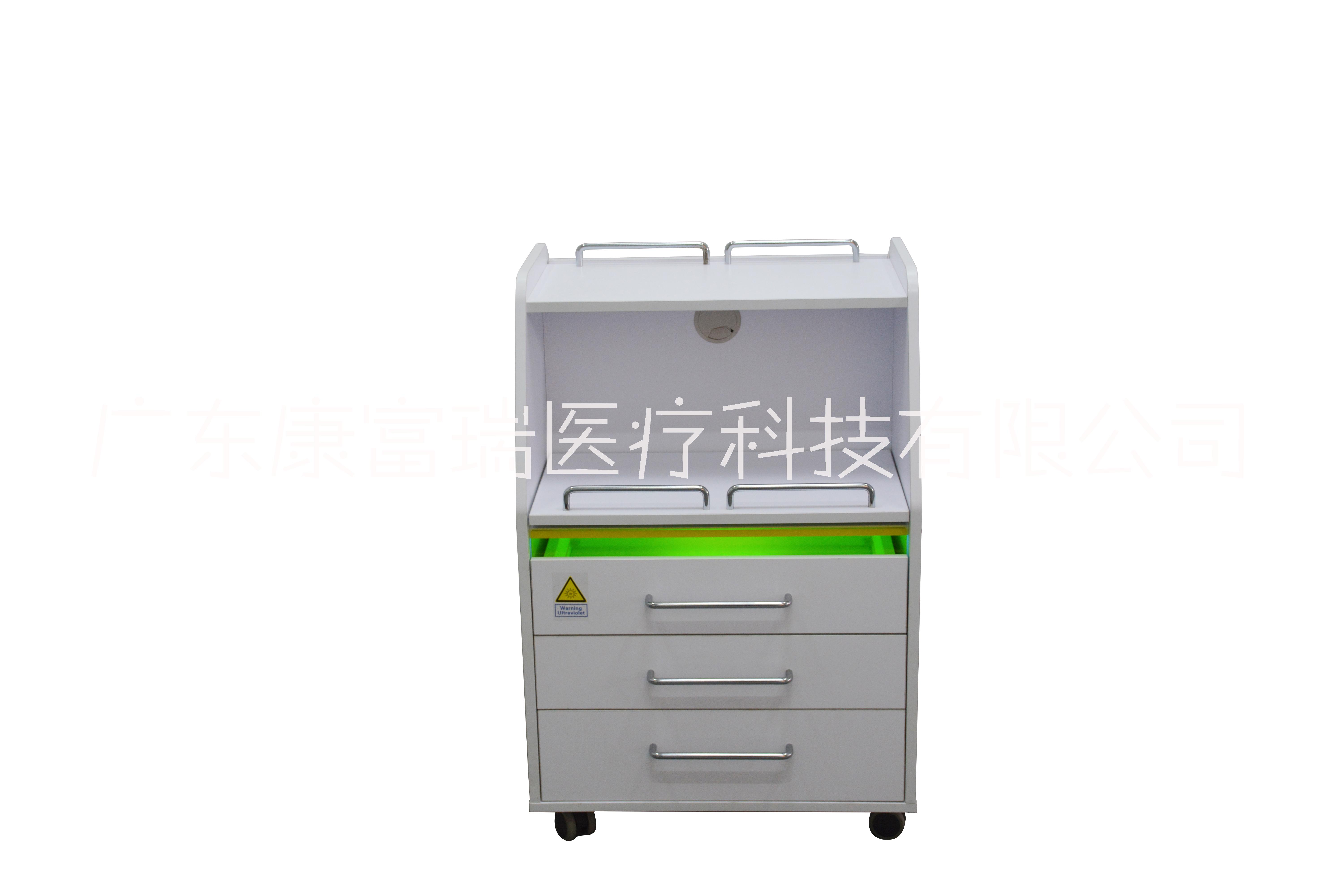 康富瑞儀器消毒柜UV紫外線消毒小推車帶儲(chǔ)物柜工具車美容院工具消毒車T601
