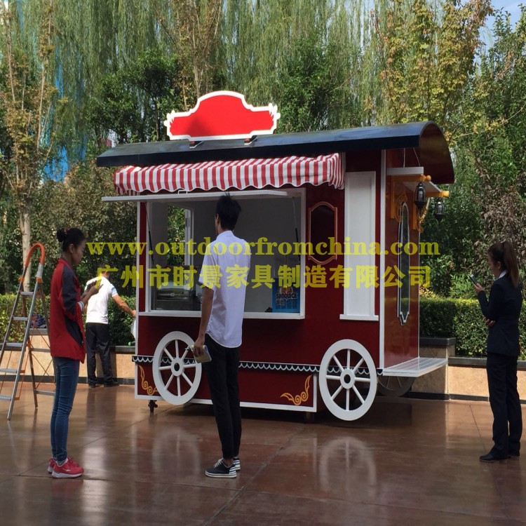 商業(yè)街戶外售賣亭 景區(qū)手推車 玻璃鋼小賣部 廣場手推車