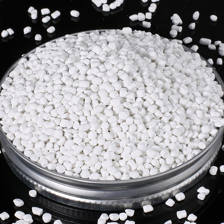 廠家現(xiàn)貨供應(yīng)PE吹膜高光白色色母顆粒高溫吹瓶注塑拉絲 白色母粒