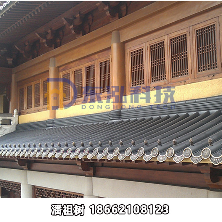 1.0mm厚720型仿古金屬瓦 連體筒瓦 收費站屋面金屬波浪瓦