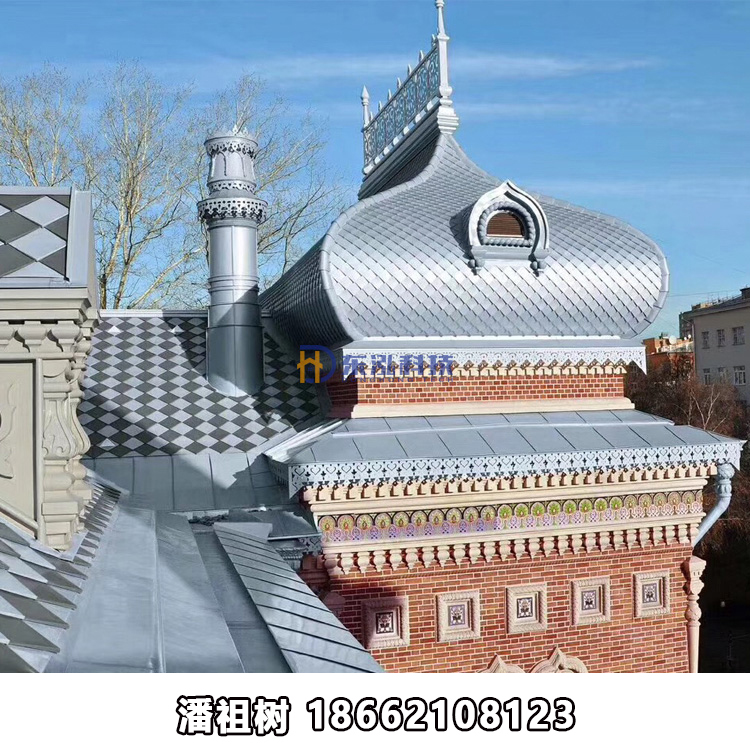 0.9mm厚平鎖扣板 鋁鎂錳鎖扣板 樂園、游樂場標(biāo)志性建筑物塔頂裝飾