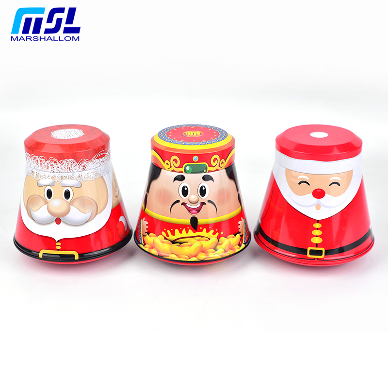 糖果巧克力罐食品包裝馬口鐵盒 卡通不倒翁鐵盒廠家 節(jié)日禮品食品包裝罐 金屬罐生產廠家 促銷食品罐