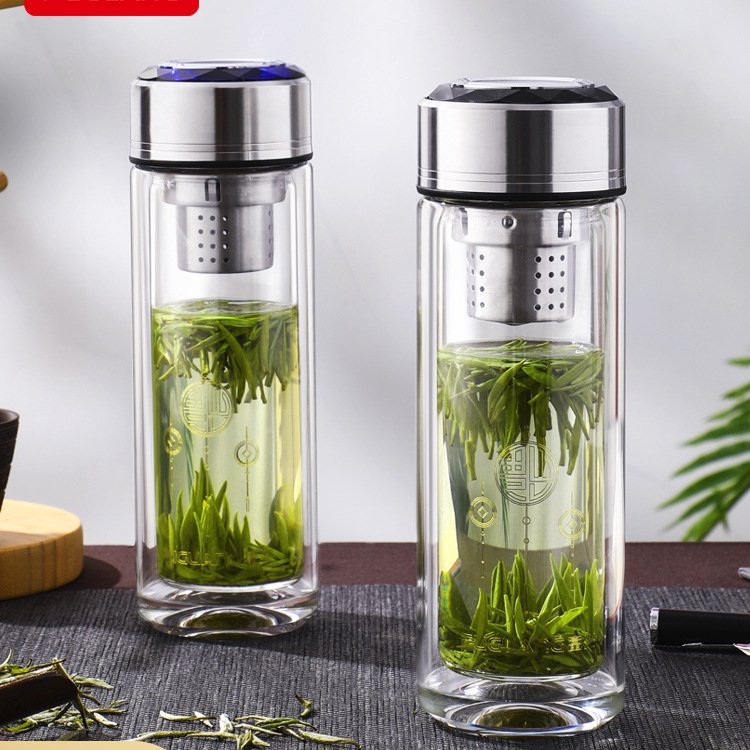 玻璃杯 水晶玻璃杯 商務(wù)禮品 雙層加厚過濾 家用送禮