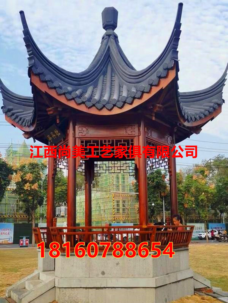 古建涼亭八角涼亭雙層四角涼亭防腐木六角涼亭