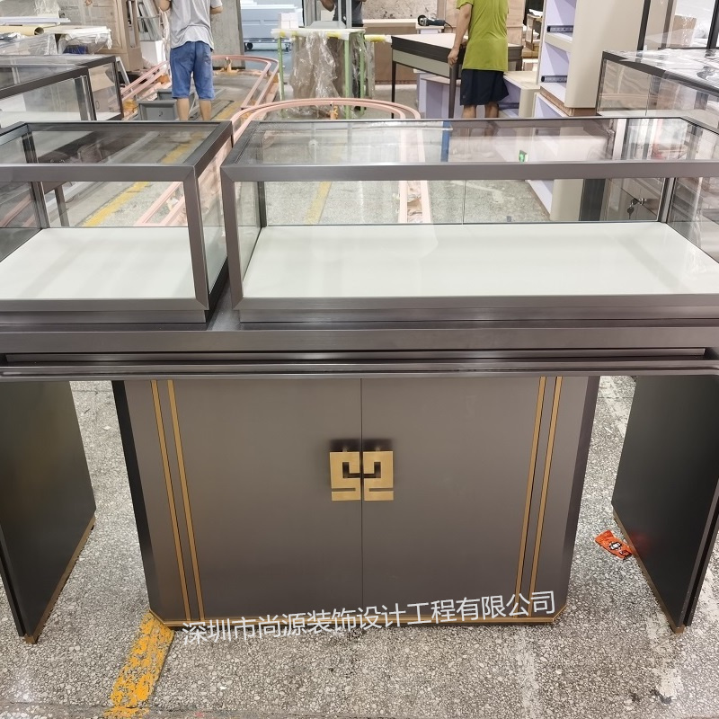 尚源珠寶展柜定制,不銹鋼珠寶柜臺,塵境寶藏珠寶展柜