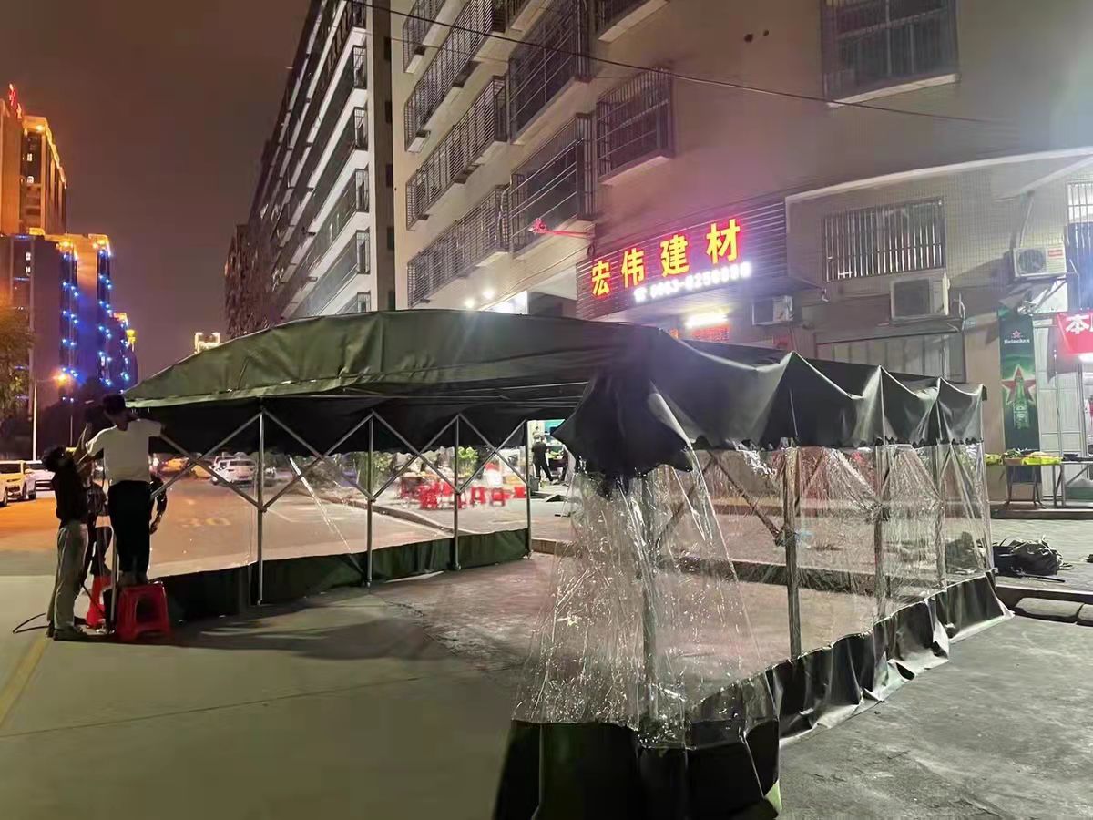 推拉雨棚戶外大型移動(dòng)倉(cāng)庫(kù)遮陽(yáng)棚伸