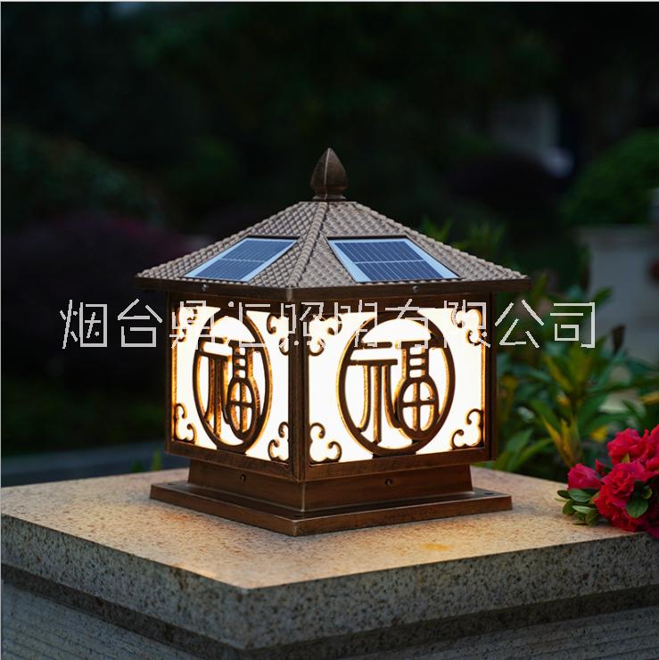 太陽能柱頭燈戶外家用防太陽能柱頭燈戶外家用防水庭院別墅墻頭圍墻大門口燈家用門柱頭燈水庭院別墅