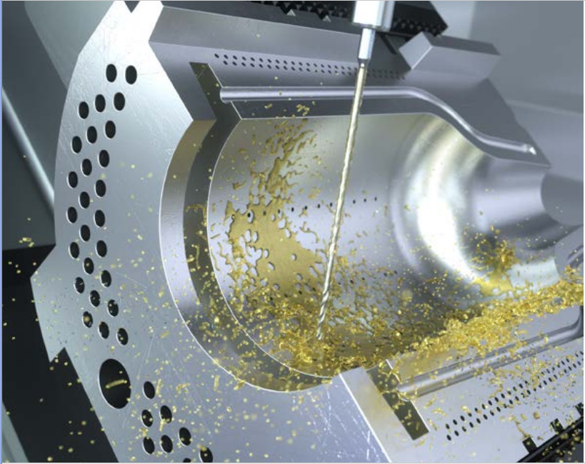 15倍徑貫穿式冷卻涂層型整體硬質(zhì)合金鉆頭，一步完成鉆削