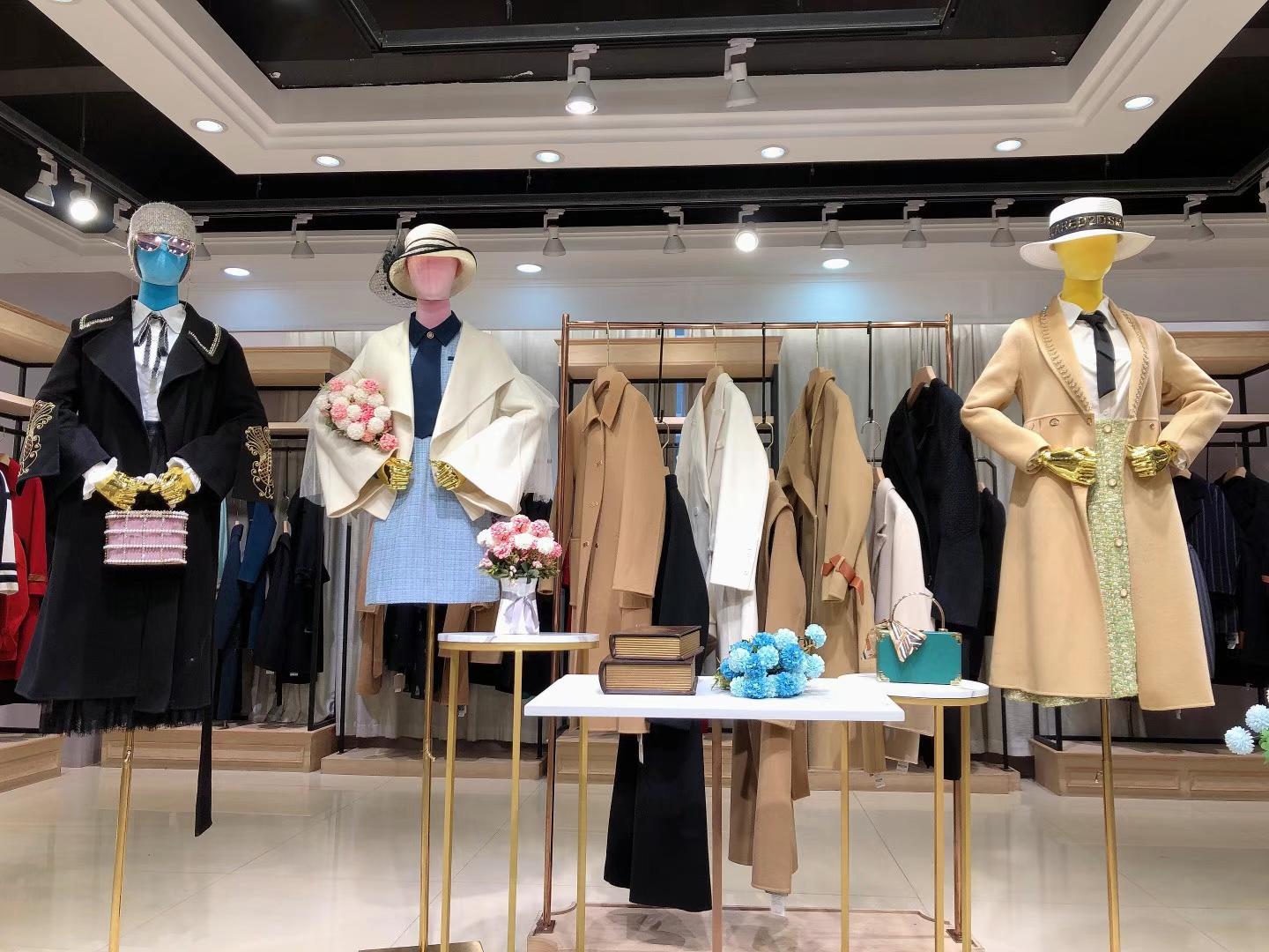 羅佧秀2021冬品牌折扣女裝羊絨大衣專柜正 品直播貨源