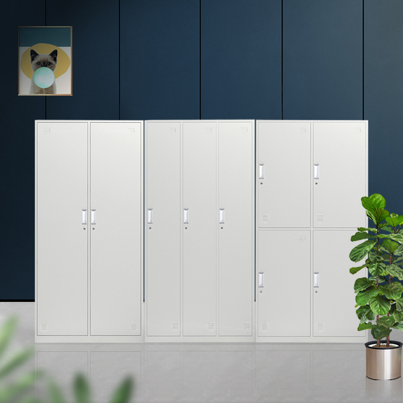 杭州鋼制員工鐵皮更衣柜儲物柜存包柜碗柜鞋柜職員宿舍換衣柜帶鎖柜子 杭州鋼制鐵皮更衣柜