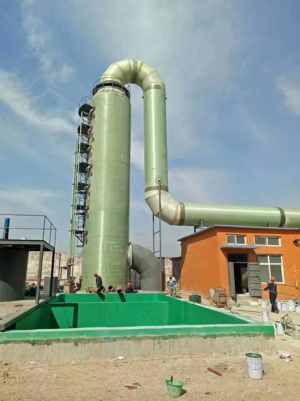 玻璃鋼洗滌塔玻璃鋼噴淋塔磚廠窯廠用玻璃鋼脫硫塔酸洗塔