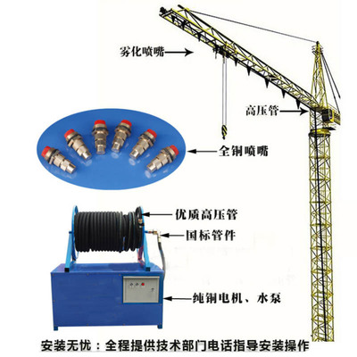 工地塔吊噴淋系統(tǒng)高空噴霧機(jī)降塵降溫塔吊除塵噴淋設(shè)備
