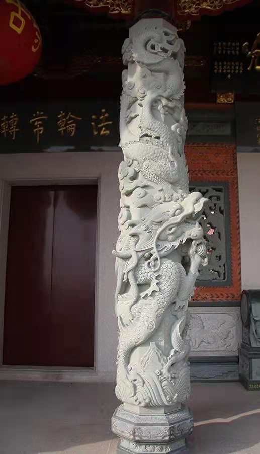 龍柱石雕   福建青石龍柱  祠堂石材龍柱 寺廟青石盤龍柱 農(nóng)村石雕龍柱 古建龍柱石雕   青石龍柱
