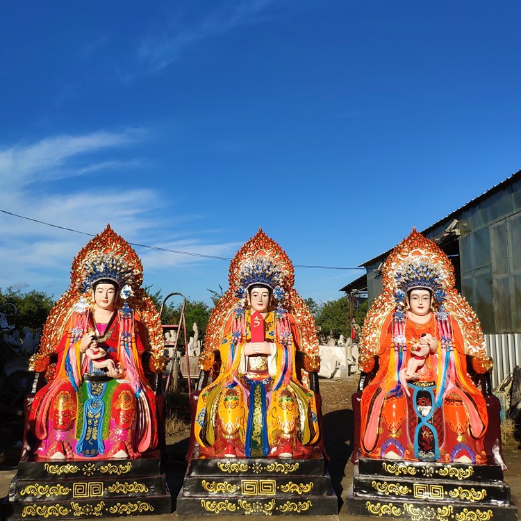 子孫娘娘神像 九子娘娘佛像 碧霞元君神像雕塑 樹(shù)脂佛像訂做