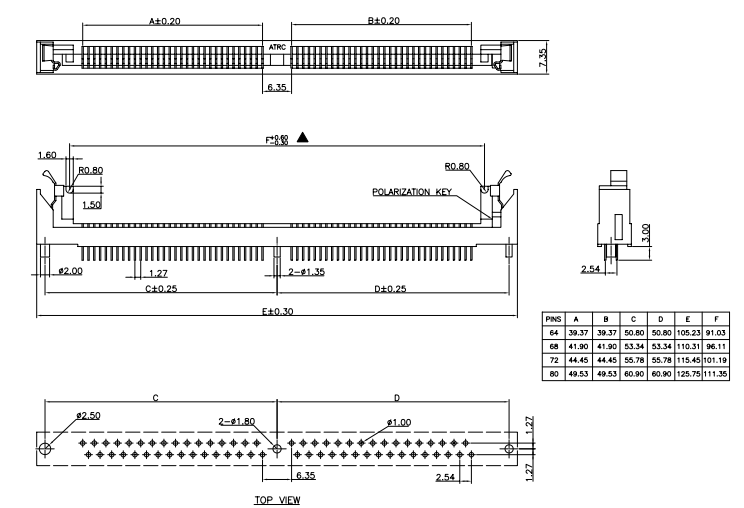 SIMM 72PIN連接器 內(nèi)存條插槽72PIN SIMM 72PIN插槽