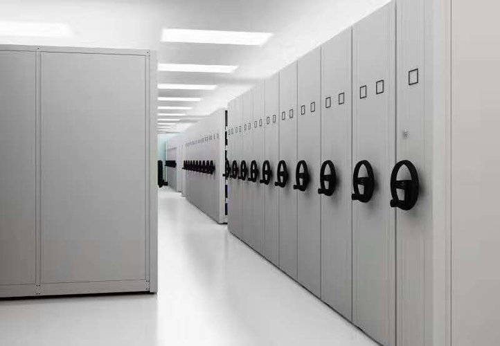 深圳文件柜價(jià)格 帶軌道密集文件柜 6層移動(dòng)檔案柜 手動(dòng)推柜