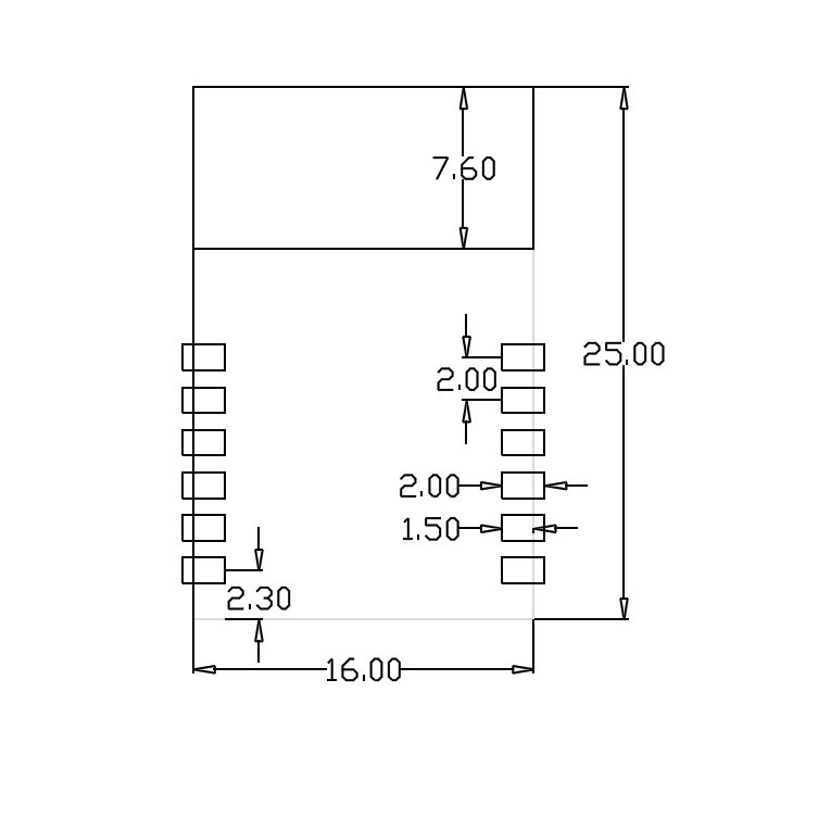 SX1280低功耗大功率串口小體積遠距離窄帶spi模塊2400M 868MHz N406AS-2400M