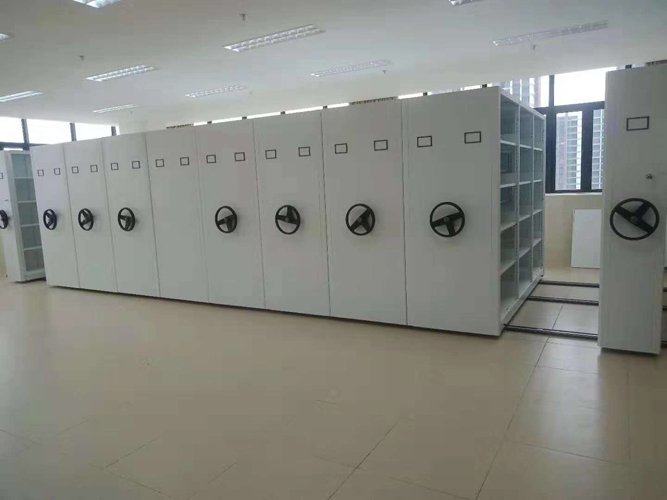 深圳文件柜價(jià)格 帶軌道密集文件柜 6層移動(dòng)檔案柜 手動(dòng)推柜