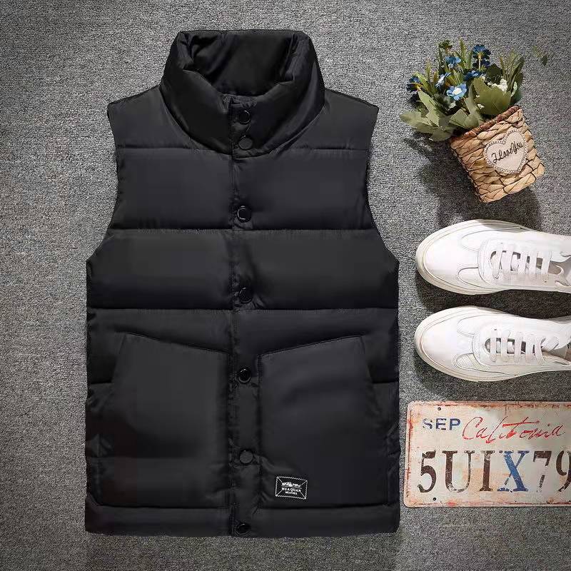 定做羽絨棉馬甲定制LOGO印字男女秋冬加厚背心工作服修身豎領(lǐng)坎肩