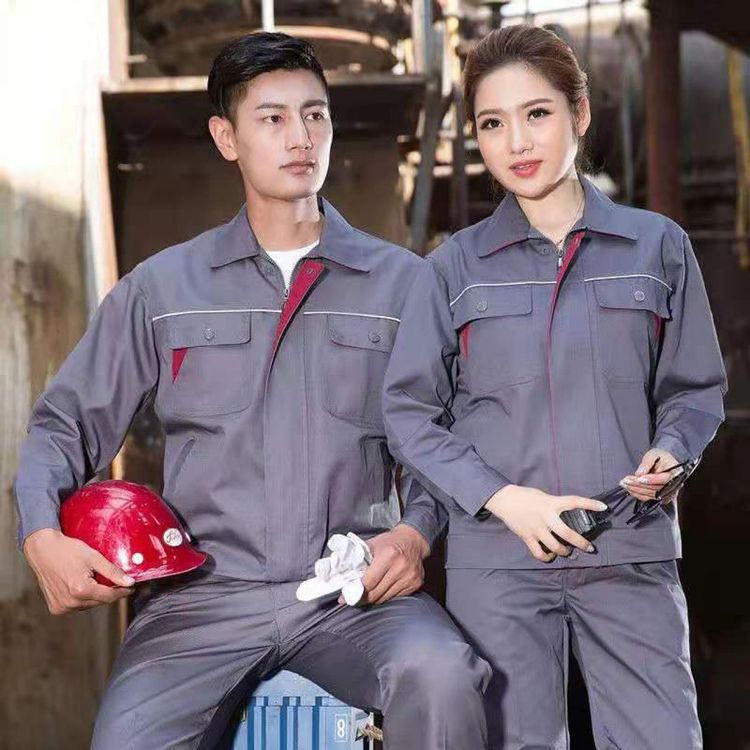 純棉電焊工作服套裝 男女長袖防燙耐磨車間廠服 4S店汽修工勞保服