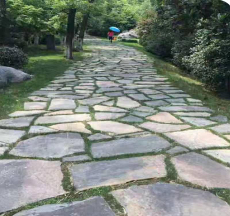 青石板碎拼不規(guī)則片石 手工青石板碎拼石 不規(guī)則青灰色鋪地亂型片石