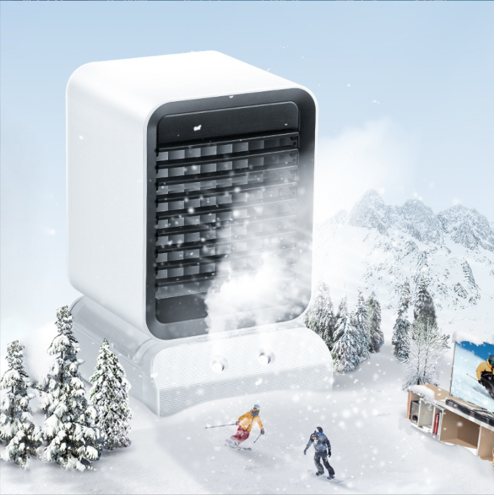 桌面USB雙噴霧水冷風(fēng)扇 便攜式戶外制冷空調(diào)扇 無電池辦公室風(fēng)扇價格