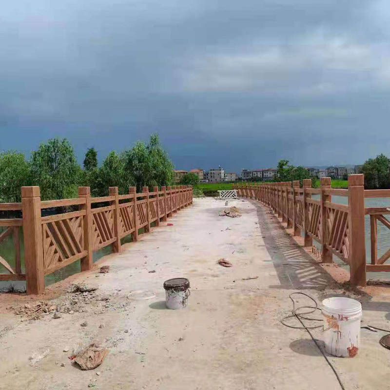 水泥仿木護(hù)欄川字型景區(qū)水泥仿木欄桿 公園仿木護(hù)欄