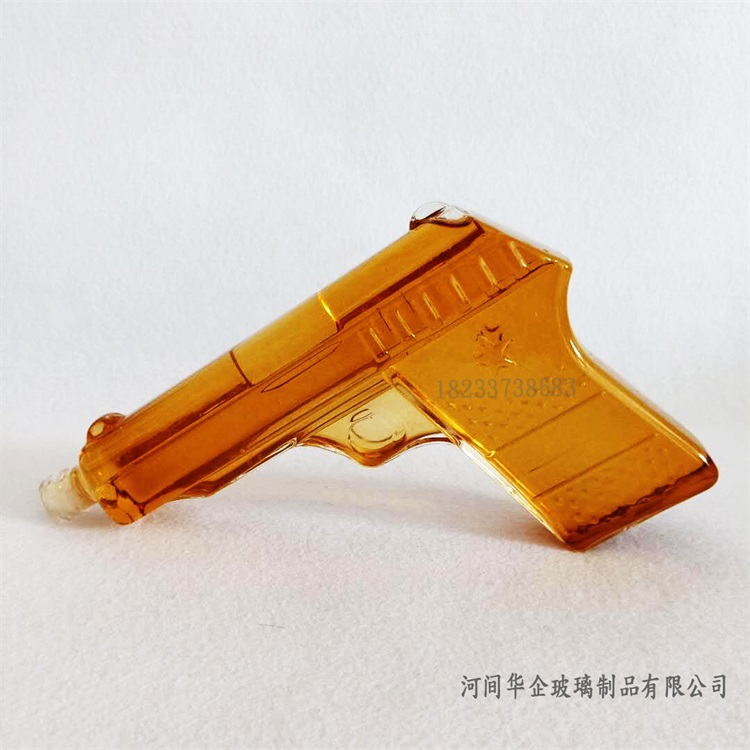 河間華企手工吹制異形玻璃工藝器皿玻璃工藝品創(chuàng)意泡酒瓶500ml