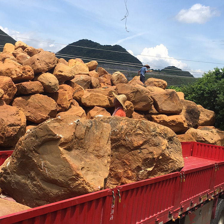 杭州天然桐廬石黃蠟石駁岸石 園林景觀石產(chǎn)地直銷